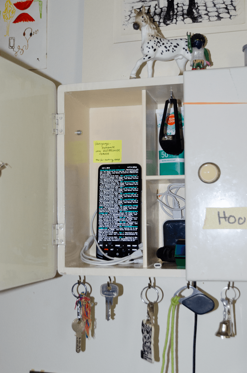 Photograph of the phone server at Luca's home.